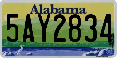 AL license plate 5AY2834