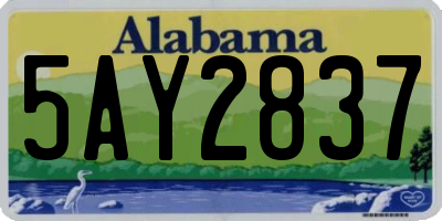 AL license plate 5AY2837
