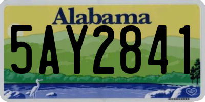 AL license plate 5AY2841