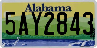 AL license plate 5AY2843