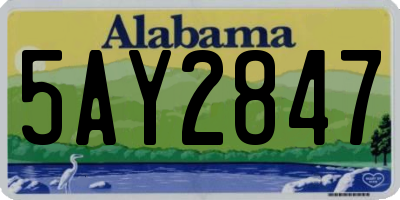 AL license plate 5AY2847