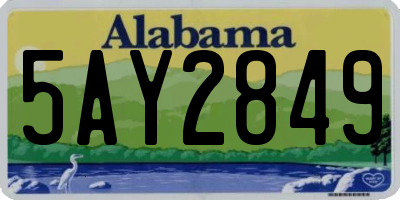 AL license plate 5AY2849