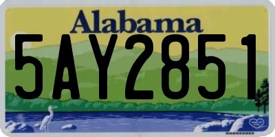 AL license plate 5AY2851