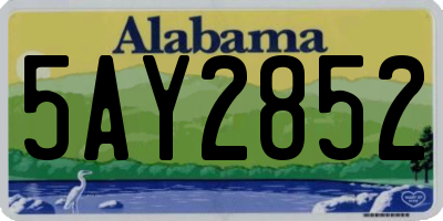 AL license plate 5AY2852