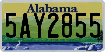 AL license plate 5AY2855
