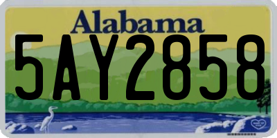 AL license plate 5AY2858