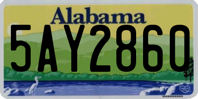 AL license plate 5AY2860