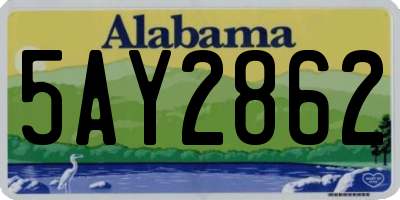 AL license plate 5AY2862
