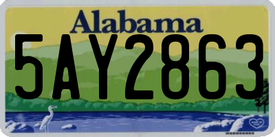 AL license plate 5AY2863