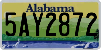 AL license plate 5AY2872