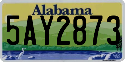 AL license plate 5AY2873