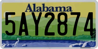 AL license plate 5AY2874