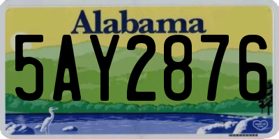 AL license plate 5AY2876