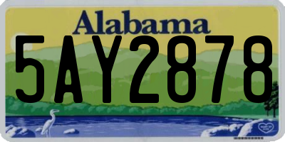 AL license plate 5AY2878