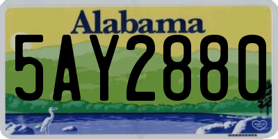 AL license plate 5AY2880