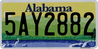 AL license plate 5AY2882
