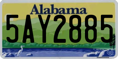 AL license plate 5AY2885