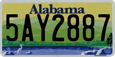 AL license plate 5AY2887