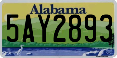 AL license plate 5AY2893