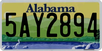AL license plate 5AY2894