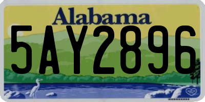 AL license plate 5AY2896