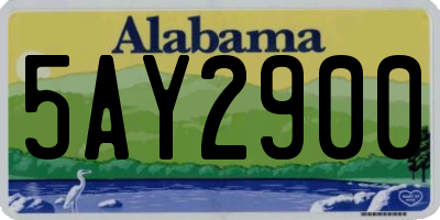 AL license plate 5AY2900