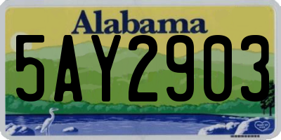 AL license plate 5AY2903