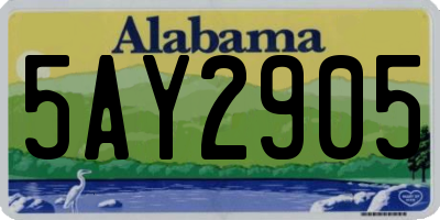 AL license plate 5AY2905