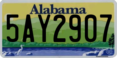 AL license plate 5AY2907