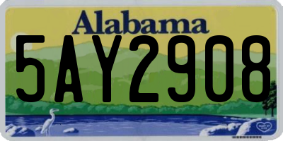 AL license plate 5AY2908
