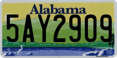 AL license plate 5AY2909