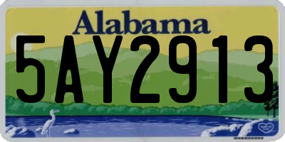 AL license plate 5AY2913