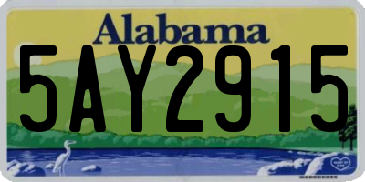 AL license plate 5AY2915