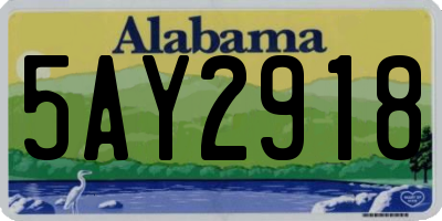 AL license plate 5AY2918
