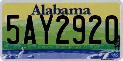 AL license plate 5AY2920