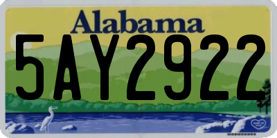 AL license plate 5AY2922