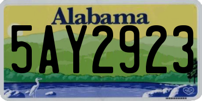AL license plate 5AY2923
