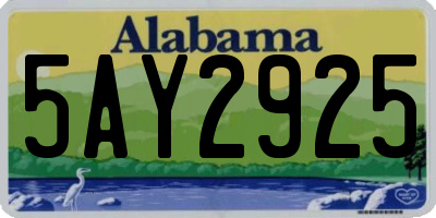 AL license plate 5AY2925