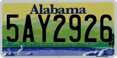 AL license plate 5AY2926