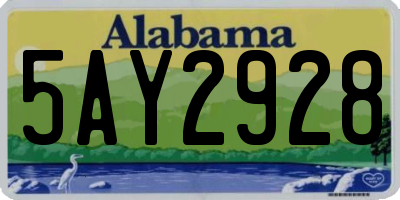 AL license plate 5AY2928