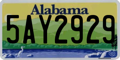 AL license plate 5AY2929