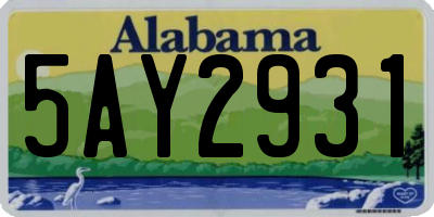 AL license plate 5AY2931