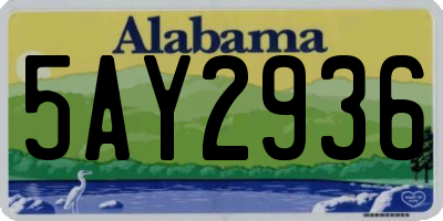 AL license plate 5AY2936