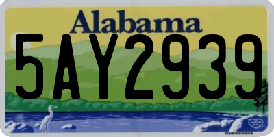 AL license plate 5AY2939