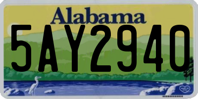 AL license plate 5AY2940