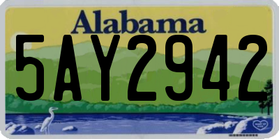 AL license plate 5AY2942