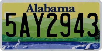 AL license plate 5AY2943