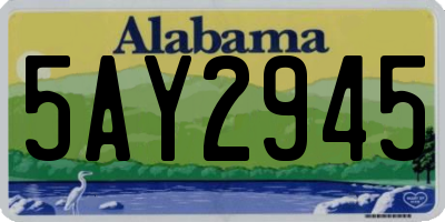 AL license plate 5AY2945