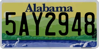AL license plate 5AY2948