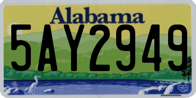 AL license plate 5AY2949